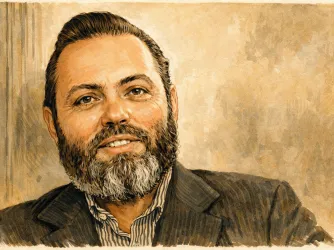 Illustration of publisher Lyle Stuart created by ChatGPT